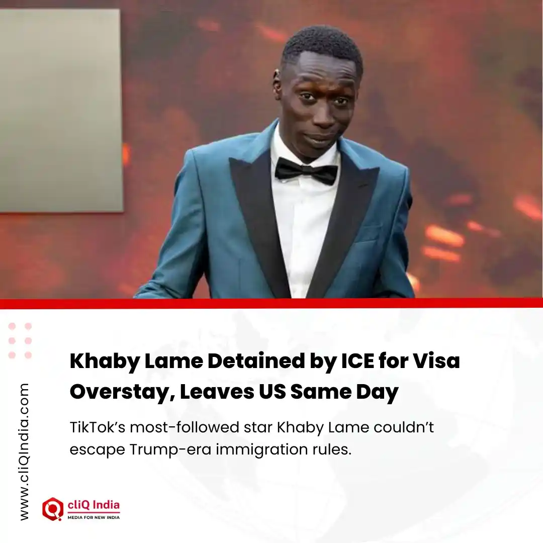 Image from cliQ India: *Khaby Lame Detained by ICE for Visa Overstay, Leaves US Same Day* Ti...
