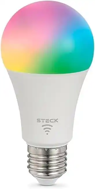 Image from Meus Descontos: Lâmpada Inteligente Steck, 12W, RGBW, compatível com Alexa por *R$32,9...