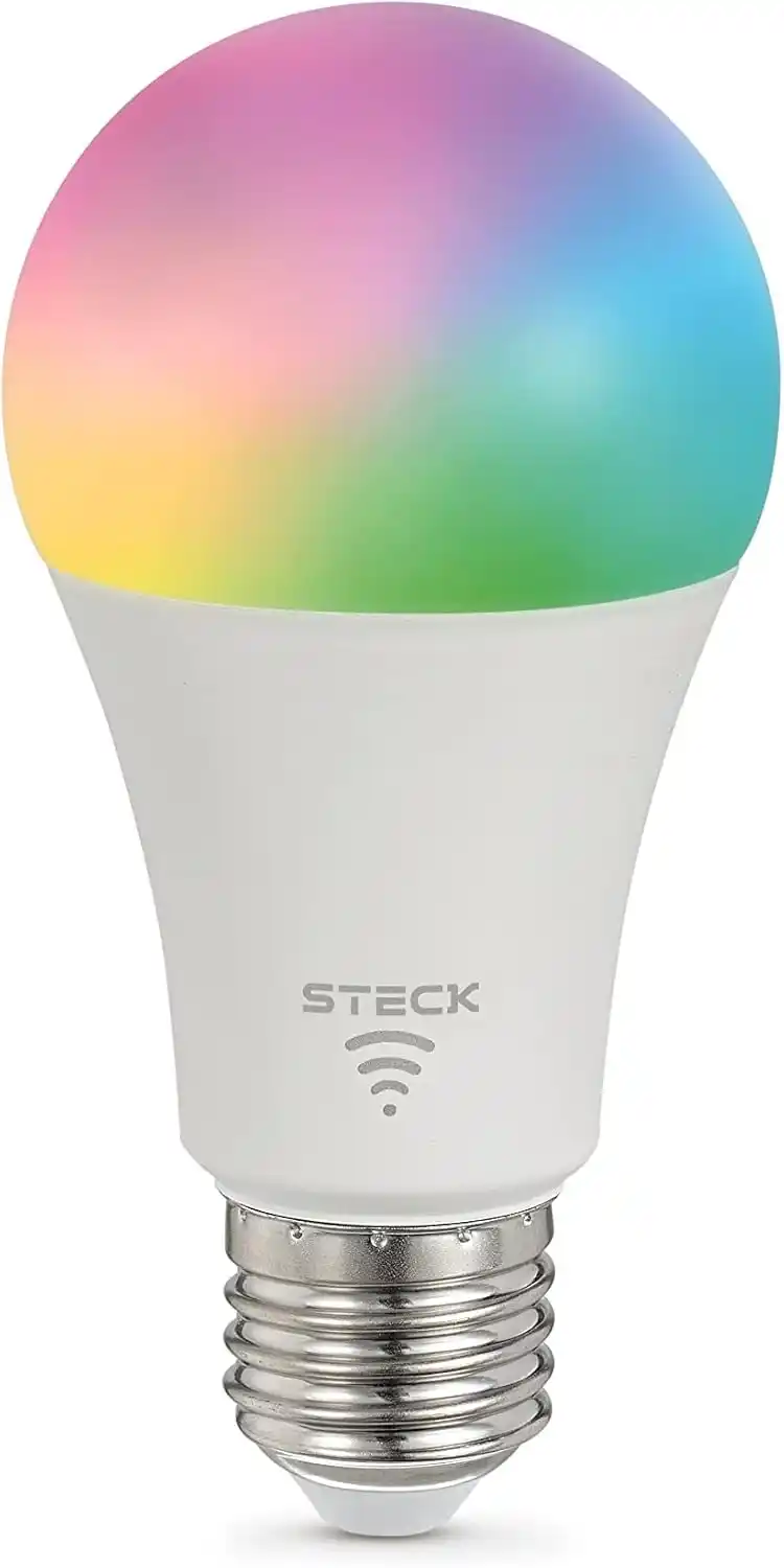 Image from Meus Descontos: Lâmpada Inteligente Steck, 7W, RGBW, compatível com Alexa por *R$29,99...