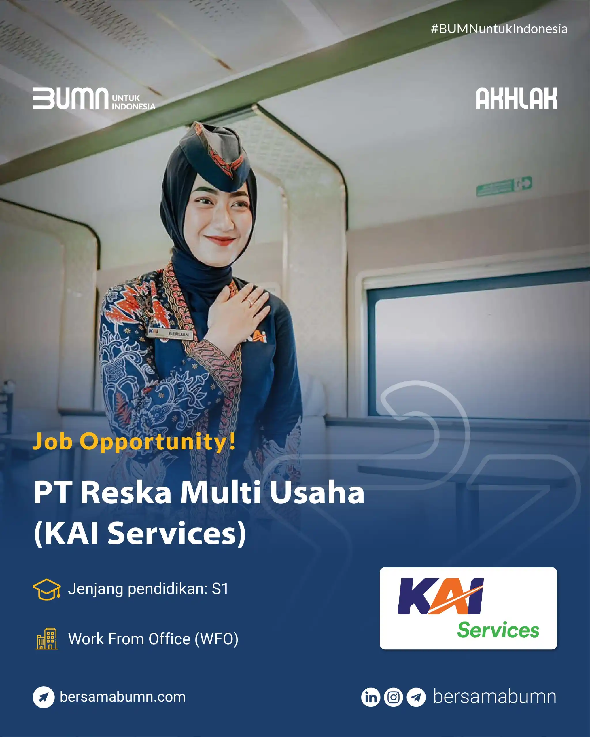 Image from Rekrutmen Bersama BUMN: Lowongan Kerja BUMN PT Reska Multi Usaha (KAI Services) Lihat info Se...