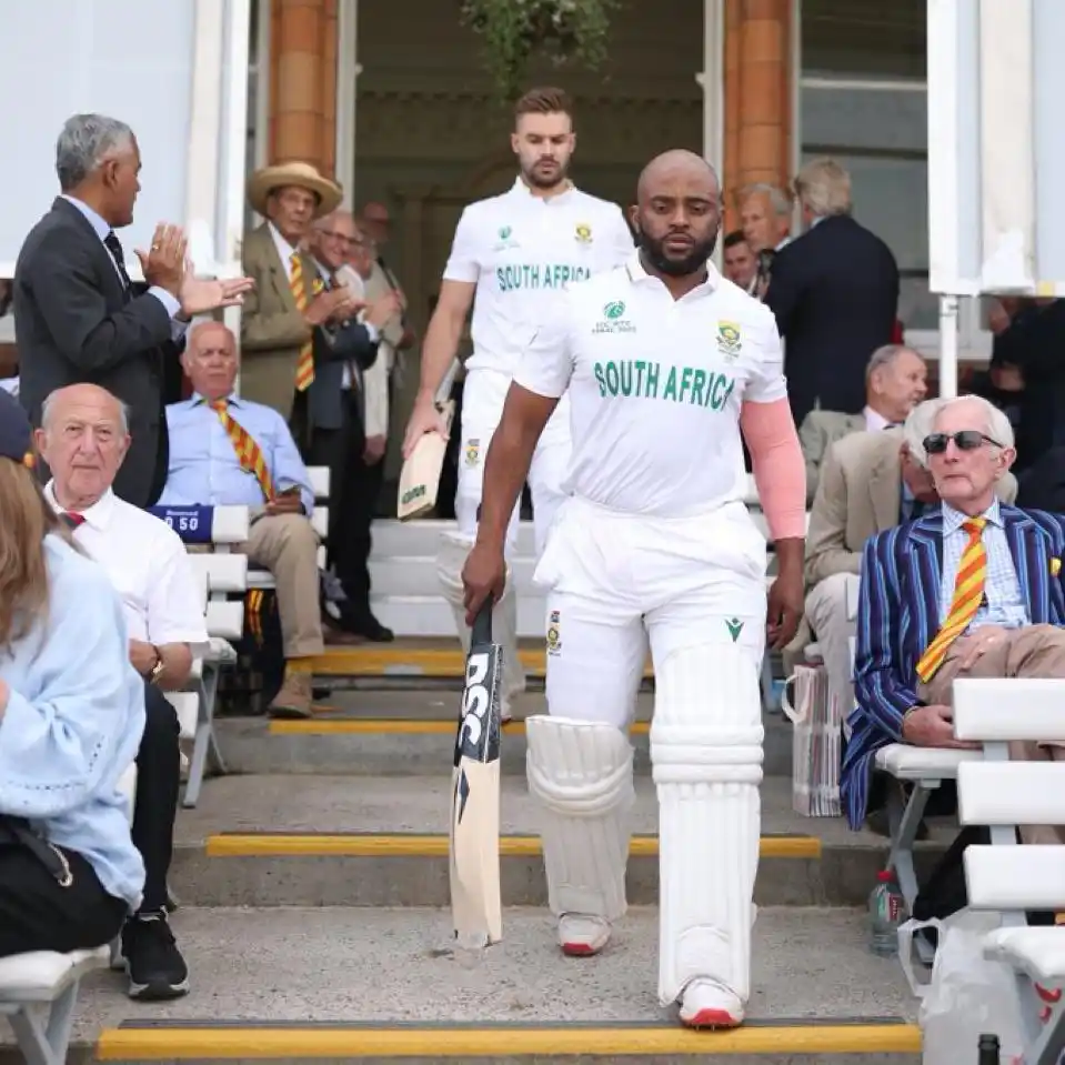 Image from World Cricket Updates: • Markram leads from the front with a stunning century (102) 🏏🔥 • C...