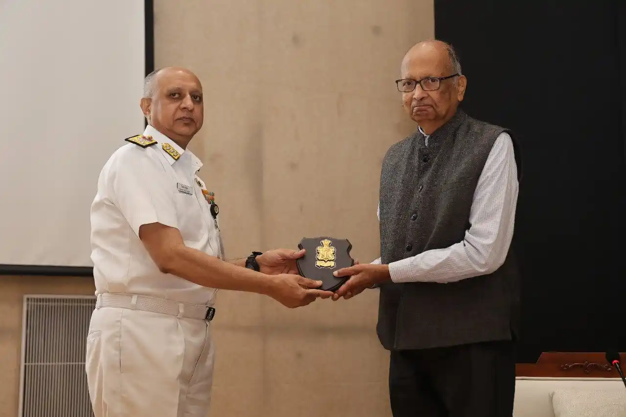 Image from cliQ India: On June 11, 2025, Adm Dinesh K Tripathi, CNS, interacted with Cmde Aro...