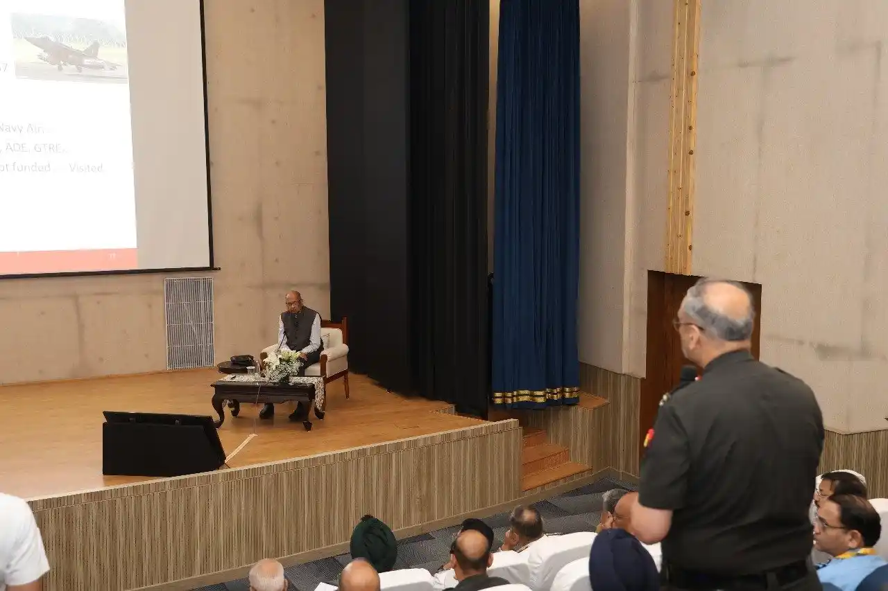 Image from cliQ India: On June 11, 2025, Adm Dinesh K Tripathi, CNS, interacted with Cmde Aro...