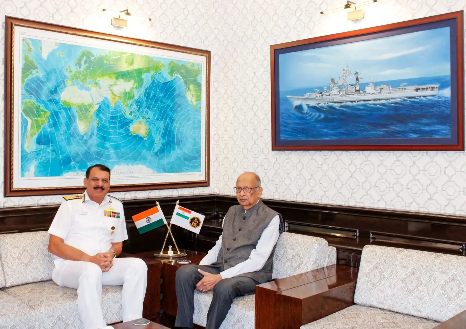 Image from cliQ India: On June 11, 2025, Adm Dinesh K Tripathi, CNS, interacted with Cmde Aro...