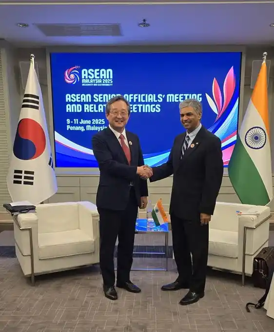 Image from cliQ India: Secretary (East) P. Kumaran met Mr. Chung Byung-won, Deputy Minister o...