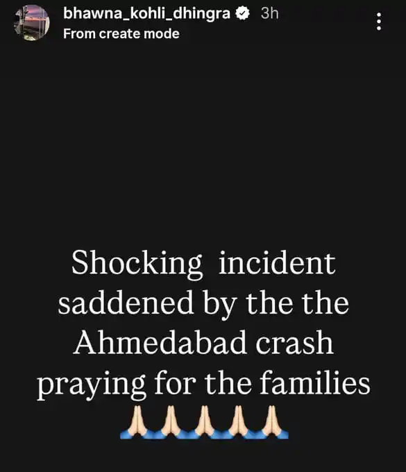 Image from World Cricket Updates: Virat Kohli's Sister & Brother's Instagram stories on the Ahmedabad In...