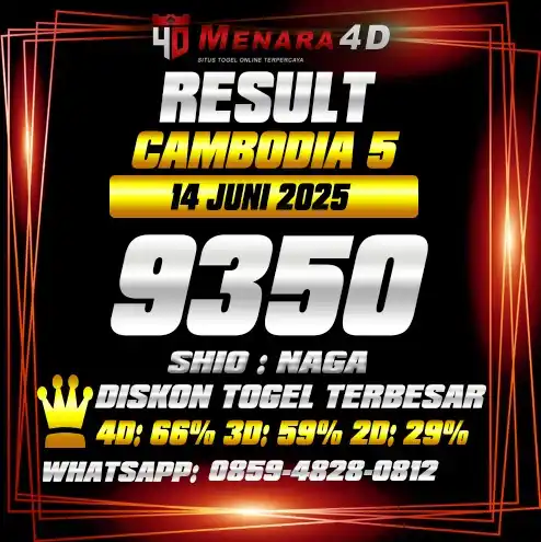 Image from PREDIKSI TOGEL MENARA4D: CAMBODIA 5 MENARA4D 14 JUNI  2025 RESULT : 9350 SHIO : NAGA BAGI YANG ...