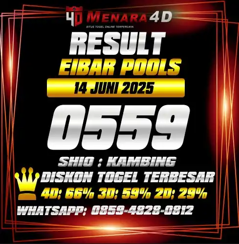 Image from PREDIKSI TOGEL MENARA4D: EIBAR POOLS MENARA4D 14 JUNI 2025 RESULT : 0559 SHIO : KAMBING BAGI Y...