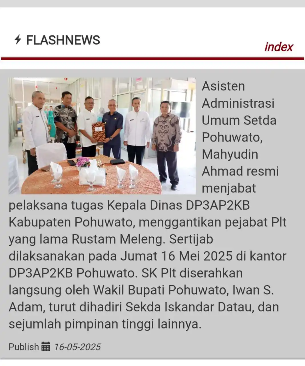 Image from BKPSDM Pohuwato: https://bkpsdm.pohuwatokab.go.id/v03/bacafnews/240 *Serah Terima Jaba...