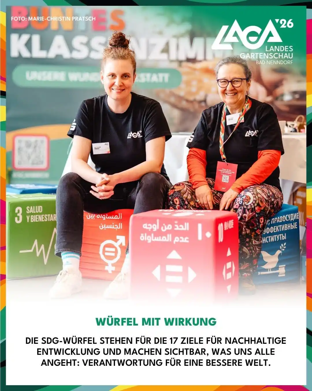 Image from Landesgartenschau Bad Nenndorf: 🎲 Kennt Ihr die bunten Würfel mit den starken Botschaften?  Die SDG-W...