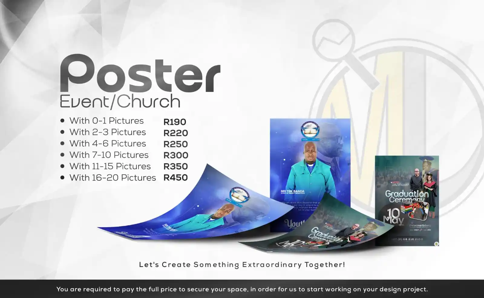 Image from Mfuyee Legacy💛🇿🇦: Make a statement with impactful visuals! 📣✨ Our custom poster designs...