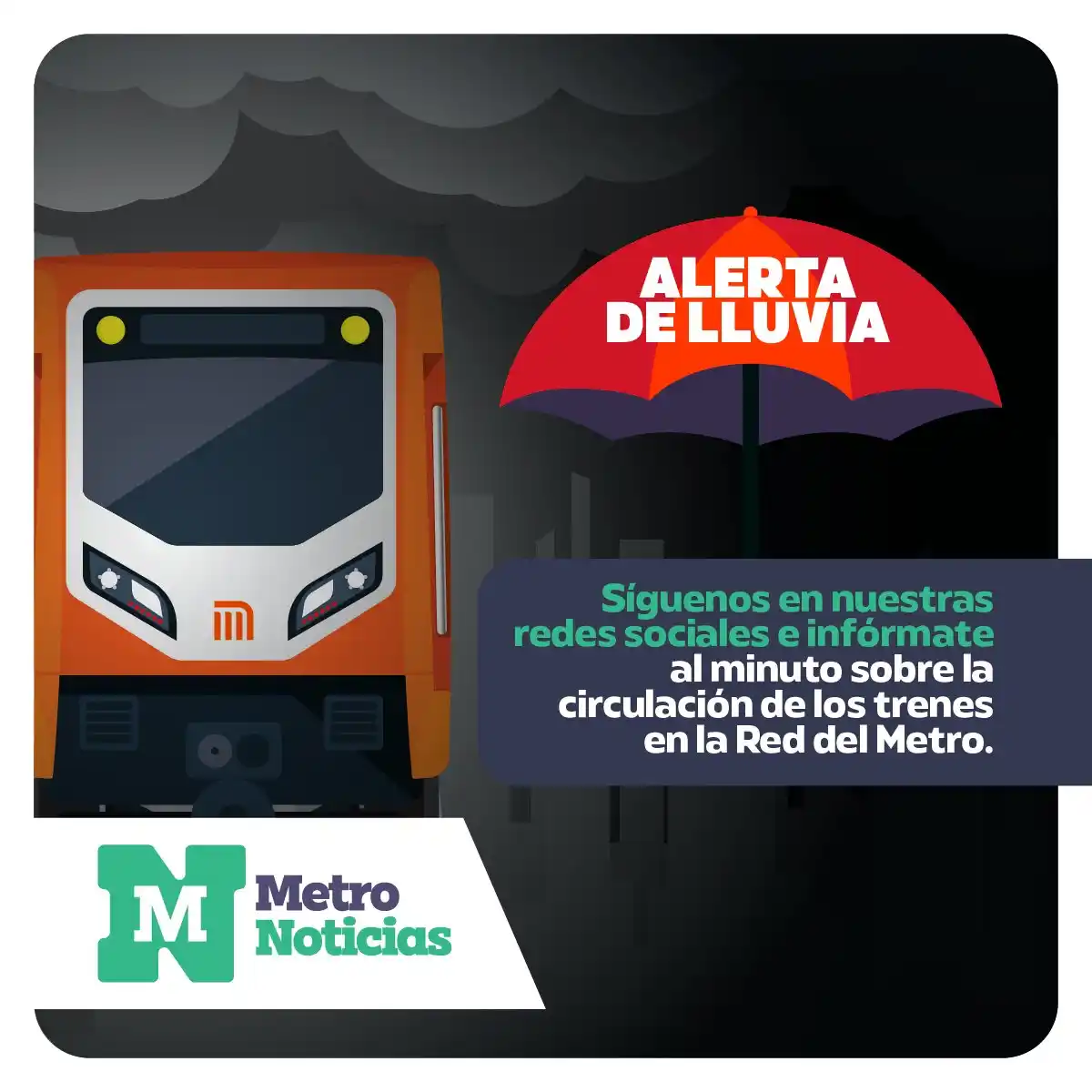 Image from Metro Noticias: 🚨🌧️ Marcha de seguridad activa en L3, L4, L5, L9, L12, LA y LB del @...