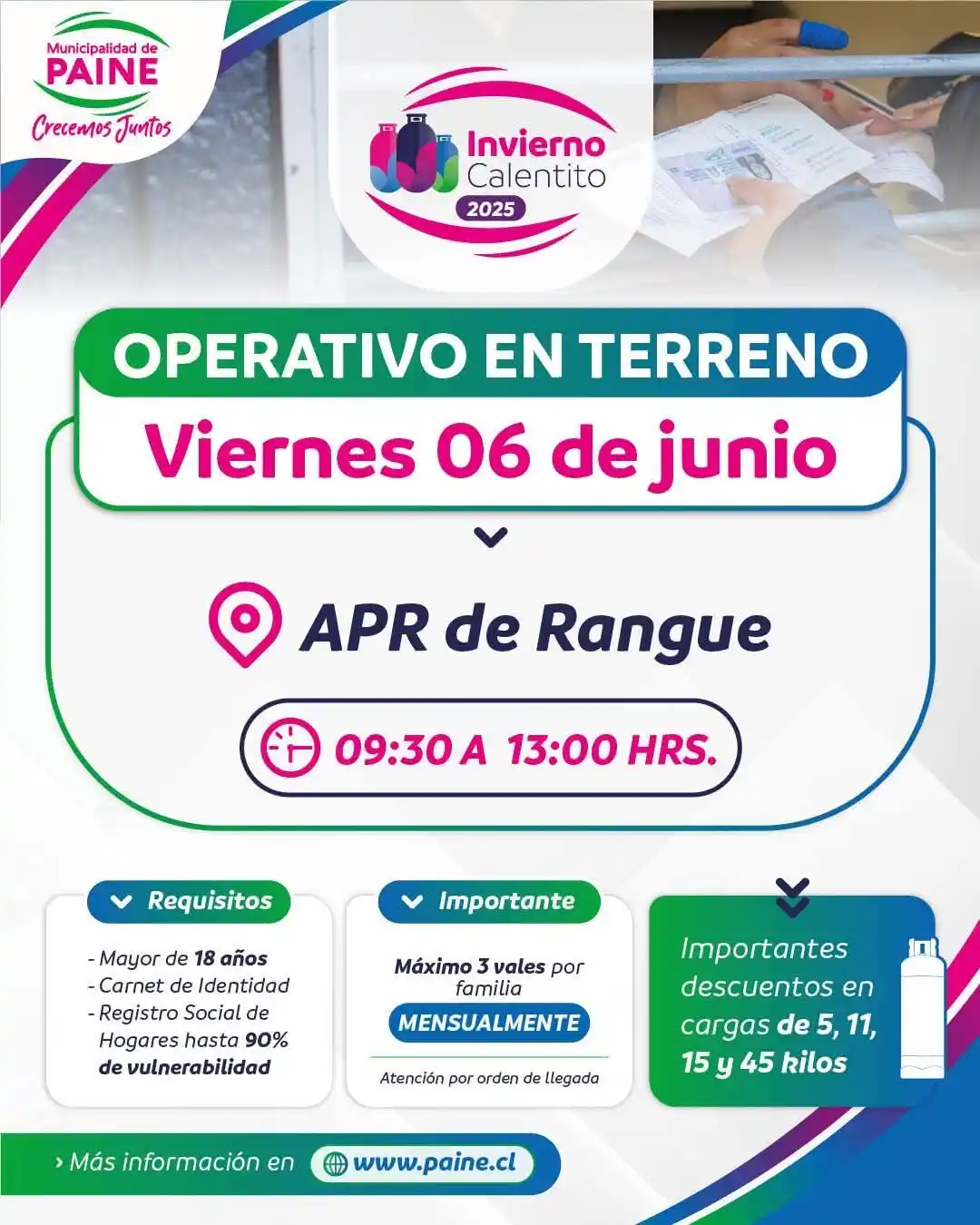 Image from Muni de Paine: 🔥🔥 ¡OPERATIVO EN TERRENO DE INVIERNO CALENTITO!🔥🔥 ¡¡Atención veci...