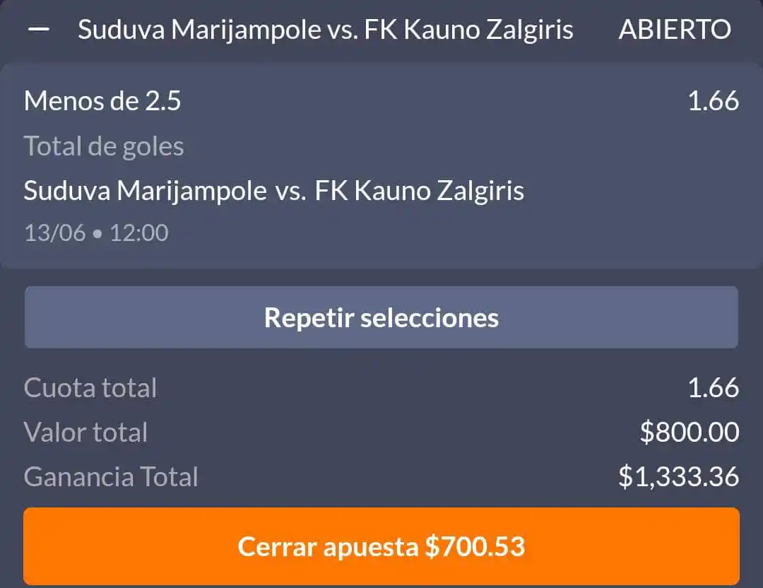 Image from JR APUESTAS DEPORTIVAS: 💣 *1° BOMBAZO DEL DIA*💣 🇱🇹 Liga A Lituania ⚽ Suduva - Kauno Zalg...