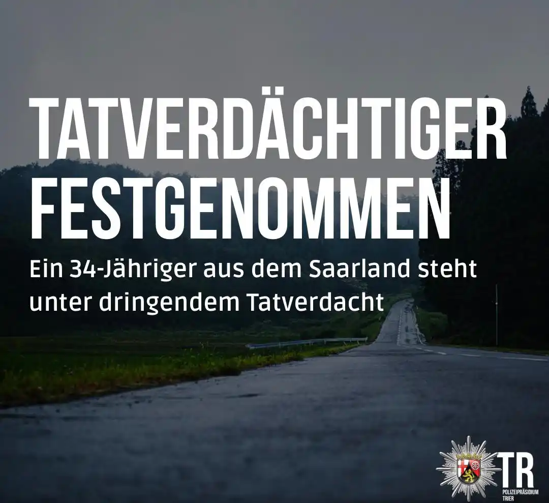 Image from Polizeipräsidium Trier: 🔴 2. Update: Tötungsdelikt bei Hermeskeil Ein 34-Jähriger aus dem S...