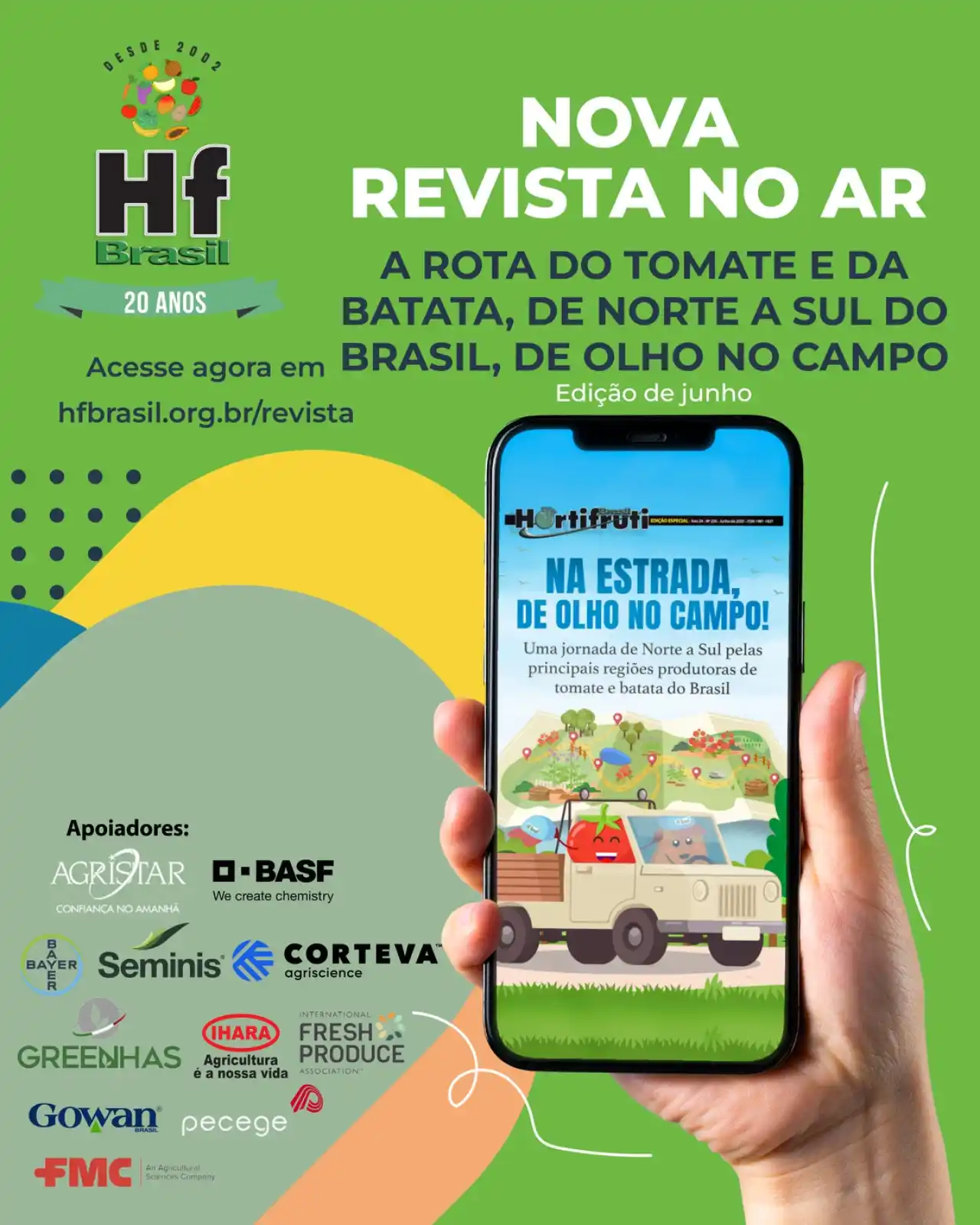 Image from HF Brasil: 🚨A revista de *junho* já está disponível! 🚨 📔🍅🥔 *Rota do Tomate ...
