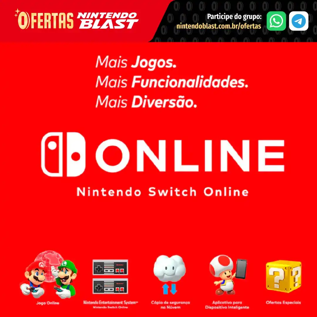 Image from Ofertas Nintendo Blast: 👾 *Assinaturas Nintendo Switch Online* * Vouchers de assinatura do Ni...