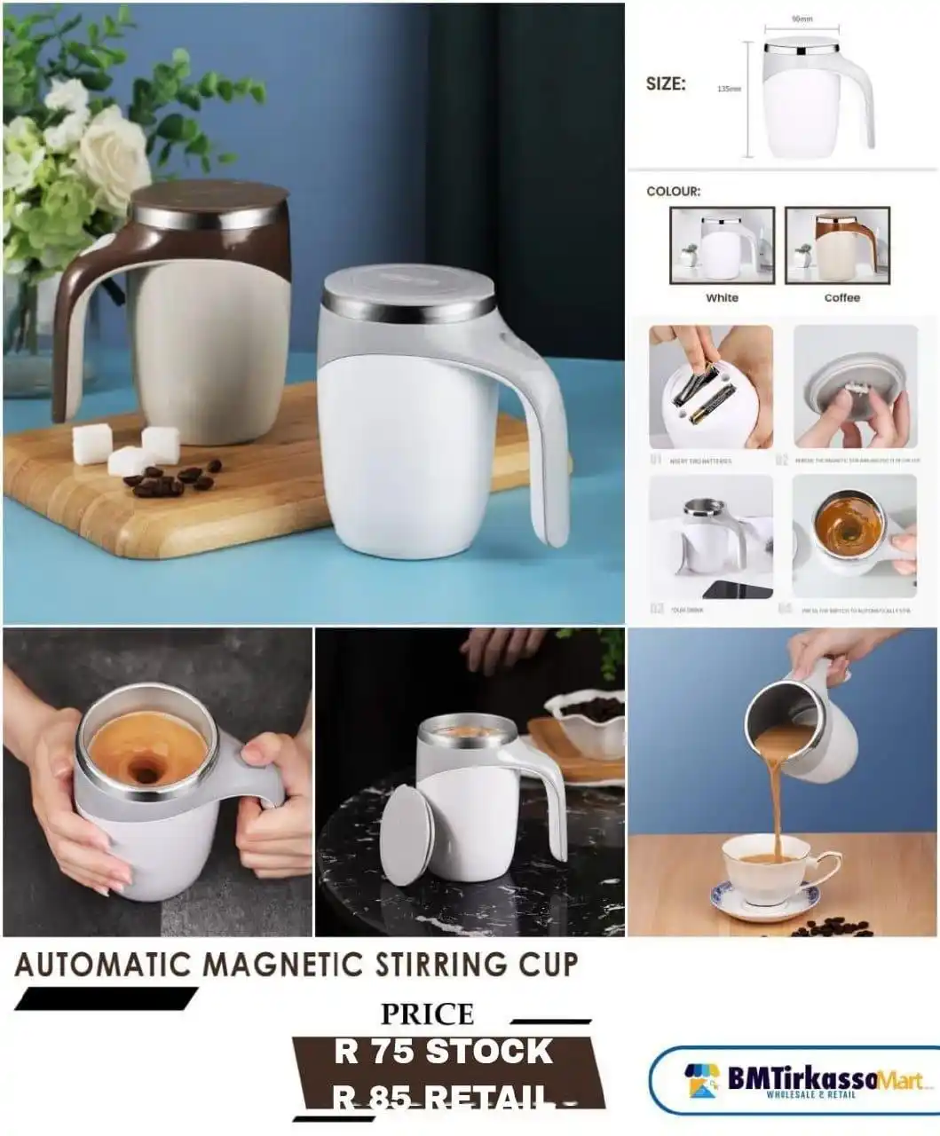 Image from BMTirkasso Mart 🛒: *Automatic Magnetic Stirring Cup*...