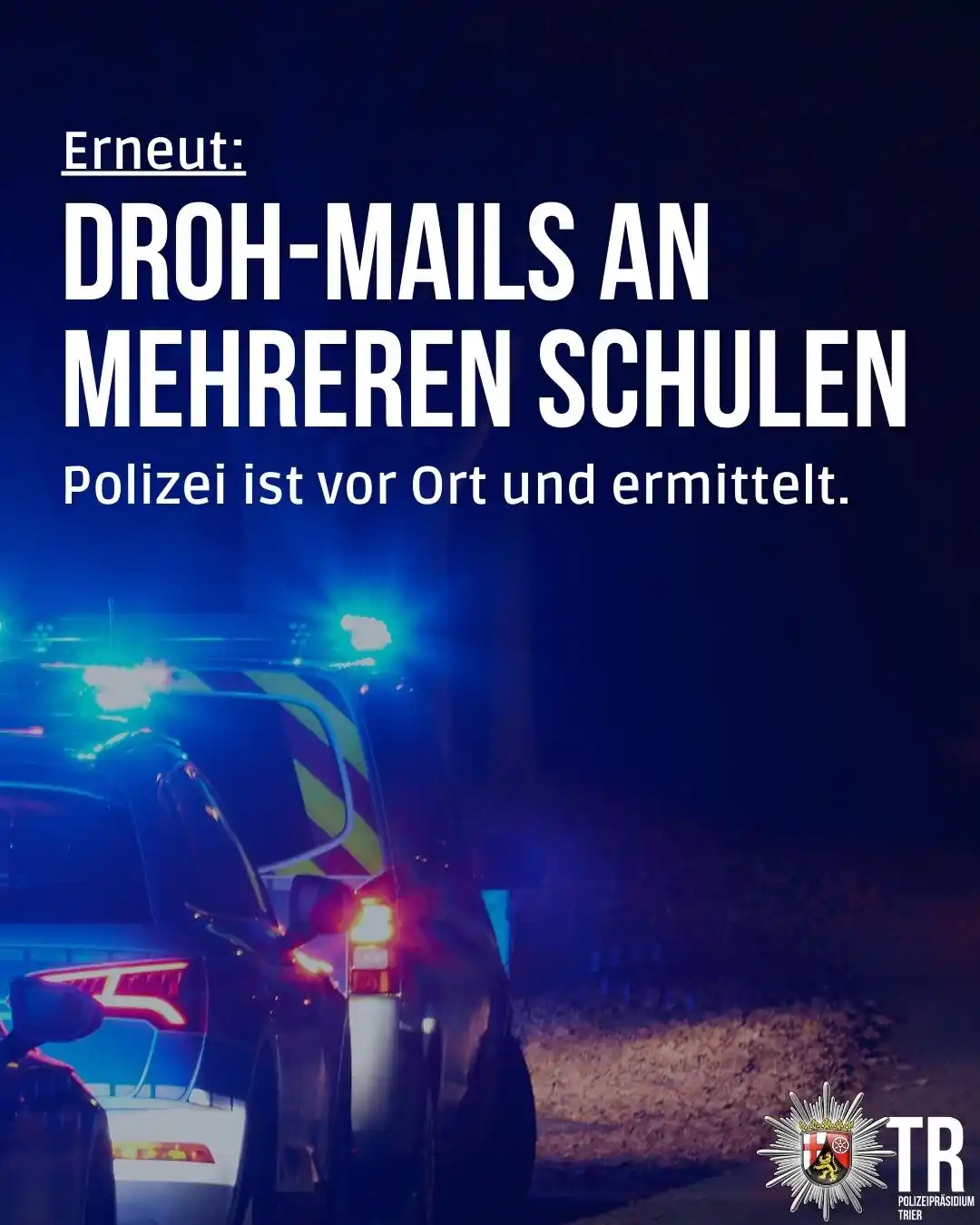 Image from Polizeipräsidium Trier: 🔴 Bombendrohung an mehreren Schulen im gesamten Dienstgebiet! 🔺Bisl...