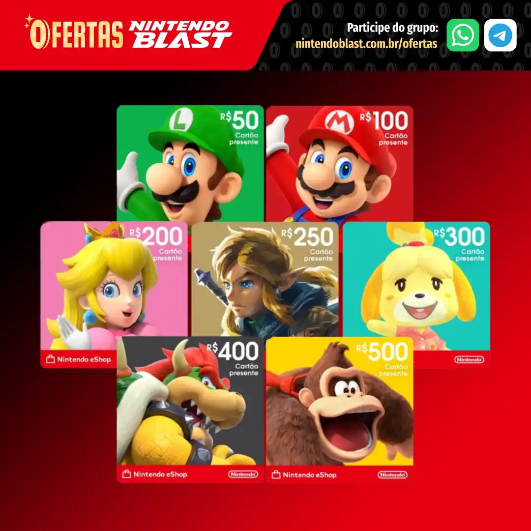 Image from Ofertas Nintendo Blast: 👾 *Cartões Presente Nintendo eShop* * Compre créditos para usar na Ni...