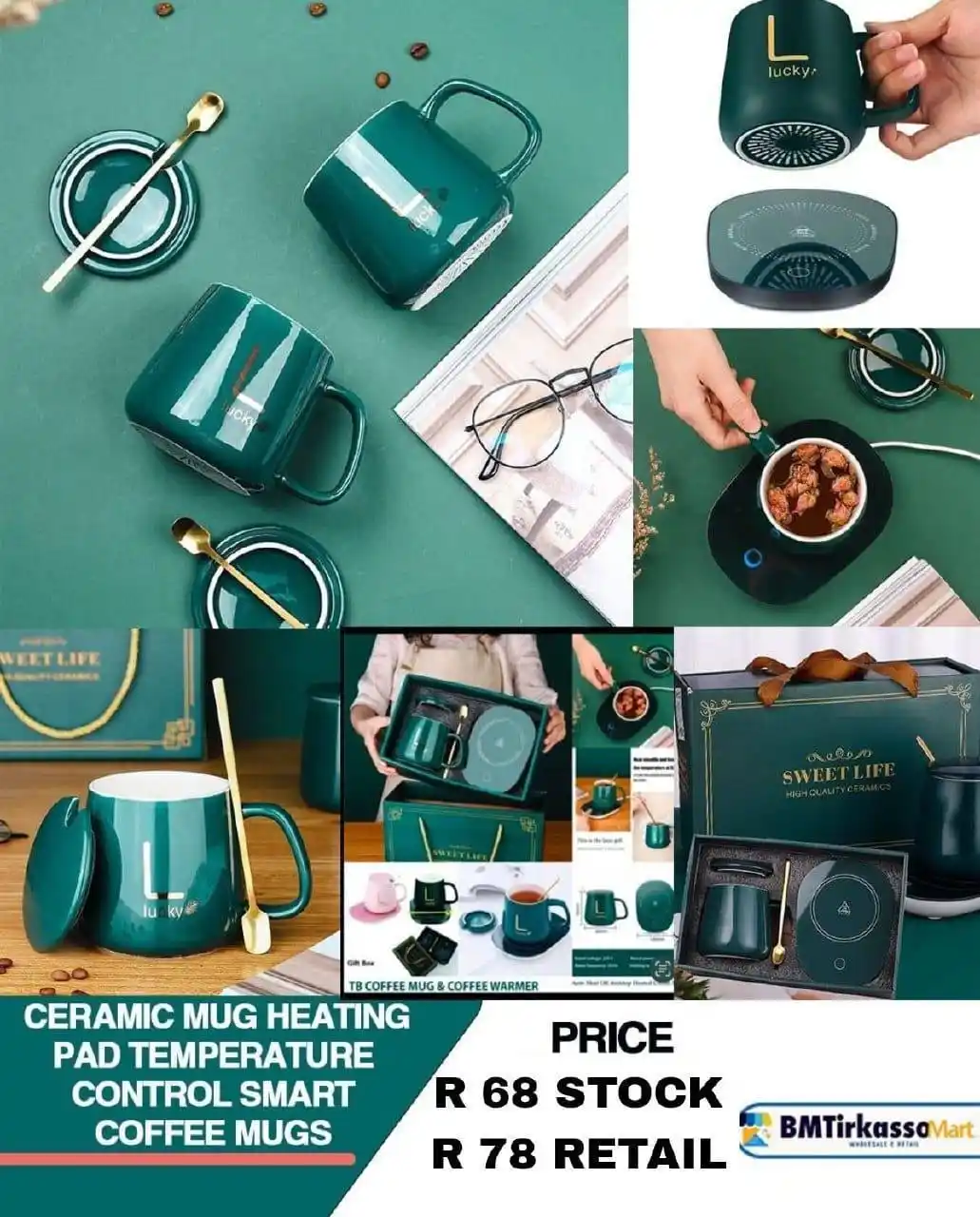 Image from BMTirkasso Mart 🛒: *Ceramic Heating Pad Temperature Control Smart Coffee Mugs*...
