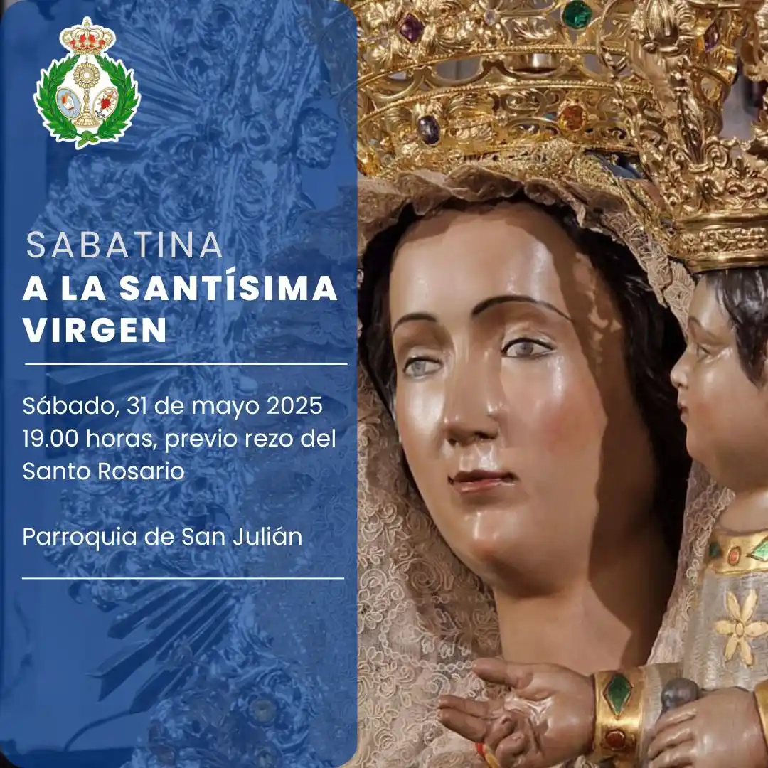 Image from Hermandad de la Hiniesta: 🔵 CULTOS 📆 Mañana sábado 31 de mayo, misa de Hermandad y Sabatina ...