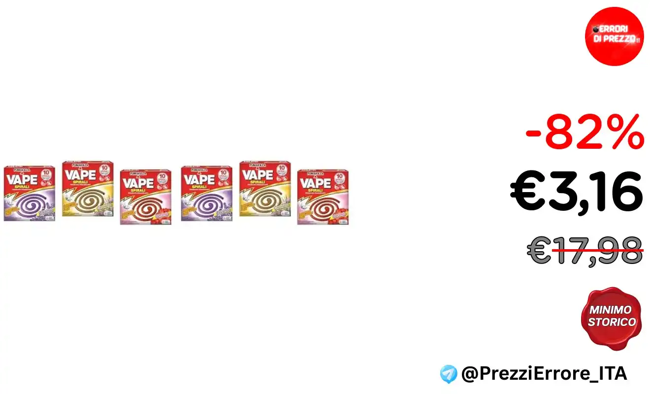 Image from ❌ERRORI DI PREZZO❌: *❌ERRORE DI PREZZO❌  Vape Spirali Profumate Assortite, Insetticida Pro...