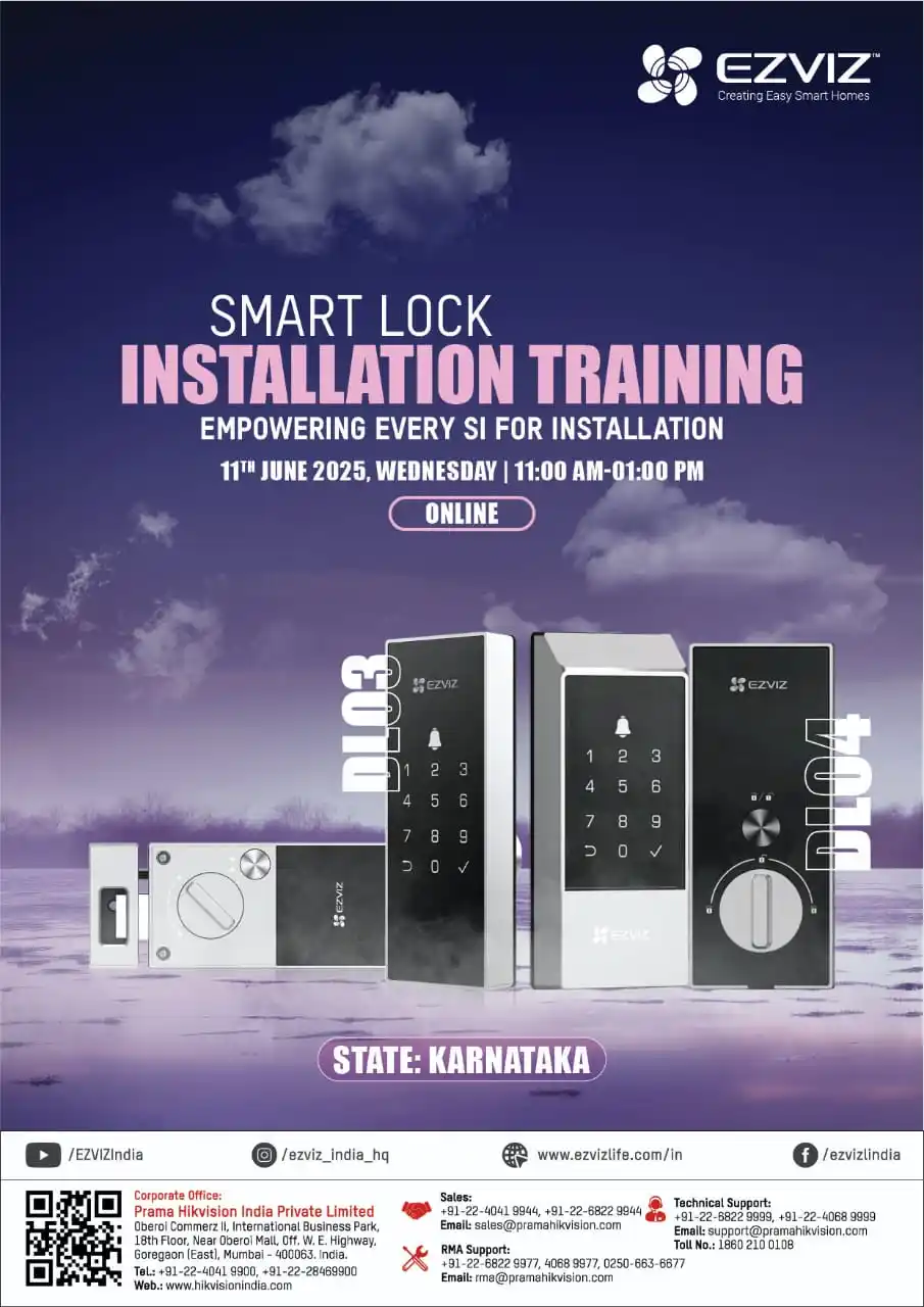 Image from HIKVISION INDIA: *🔒 EZVIZ Smart Lock Installation Training 🔒* 🚀 Elevate your skills...