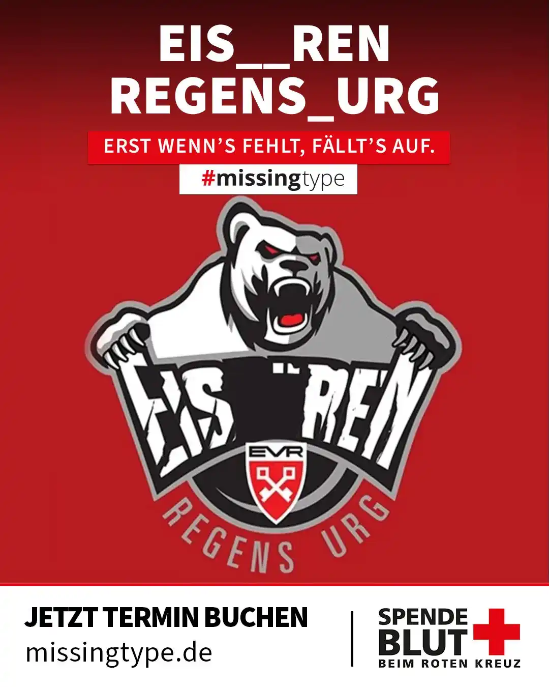 Image from Eisbären Regensburg: Gib uns Dein A! Gib uns Dein B! Gib uns Deine 0! JETZT MITM_CHEN. JETZ...