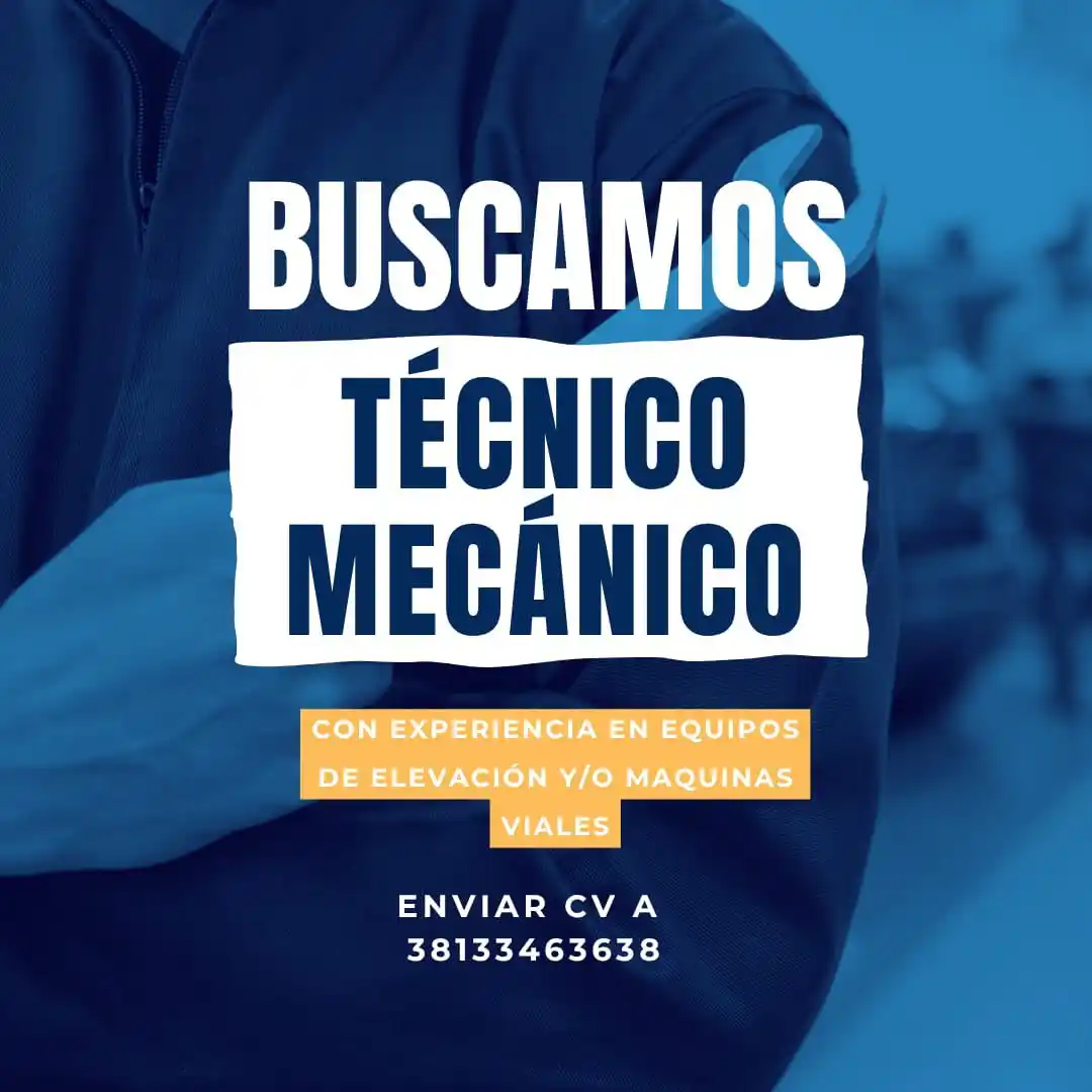 Image from Trabajo Empleo Clasificados TUCUMAN🇦🇷 Argentina: 📣 ¡Importante empresa busca Técnico Mecánico! Si tenés experiencia e...