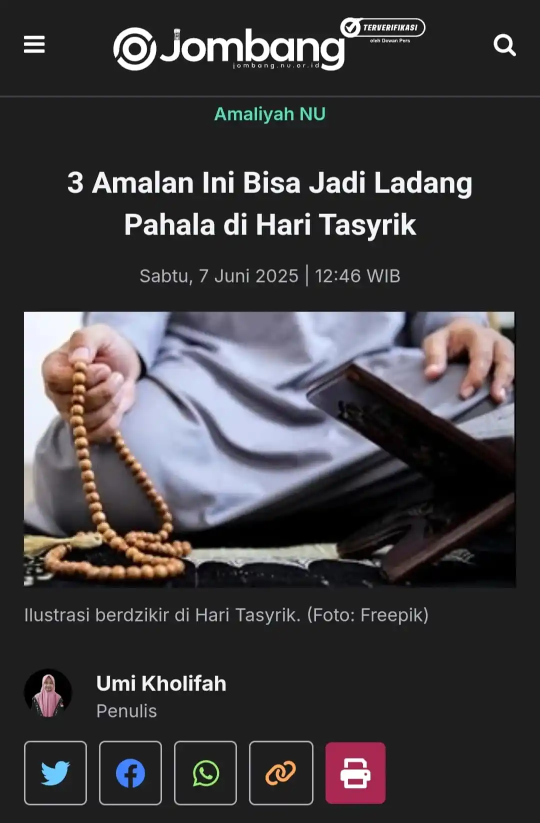 Image from NU Online Jombang: _Menurut para ulama, berikut 3 amalan yang dianjurkan dalam menjalani ...