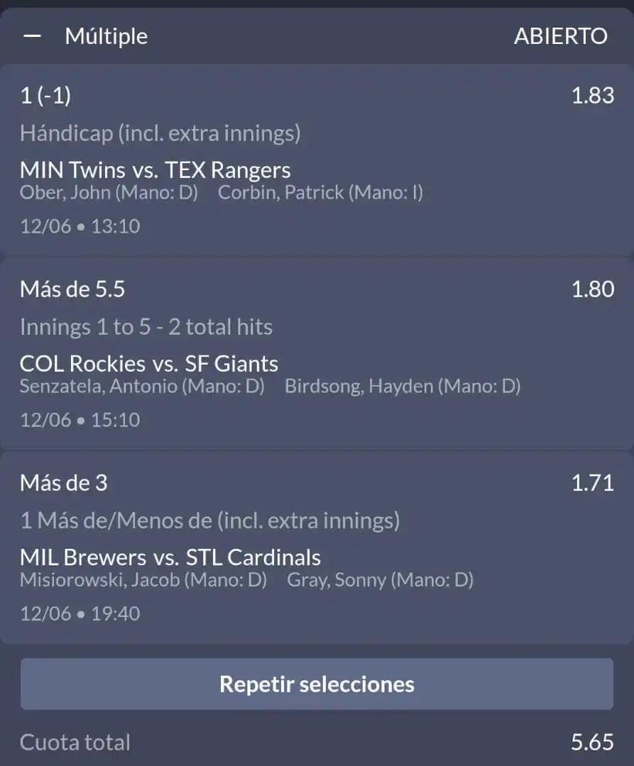 Image from JR APUESTAS DEPORTIVAS: *MLB JUEVES*  ⚾ Minnesota Hándicap -1 ⚾ San Francisco Más de 5,5 Hits ...