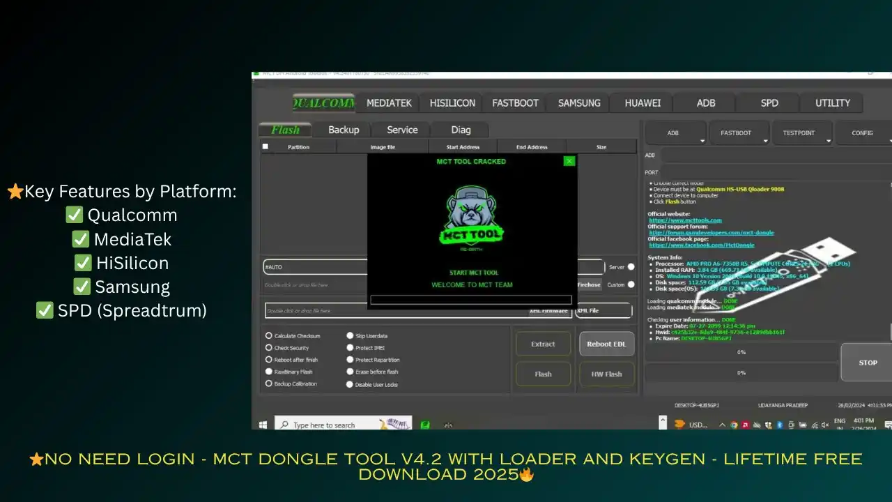 Image from GSM CRACK TEAM 🔥: ⭐️No Need Login - MCT Dongle Tool V4.2 With Loader And Keygen - Lifeti...