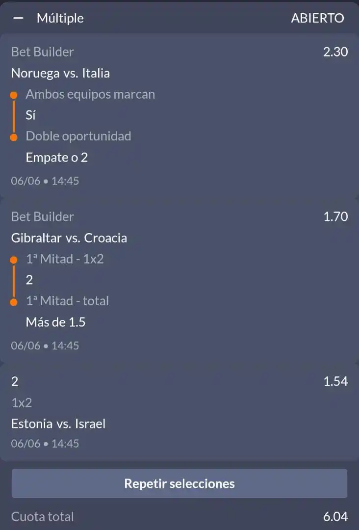 Image from JR APUESTAS DEPORTIVAS: *PARLEY FÚTBOL* ⚽ Noruega - Italia Ambos Marcan SI ⚽ Italia Doble Op...