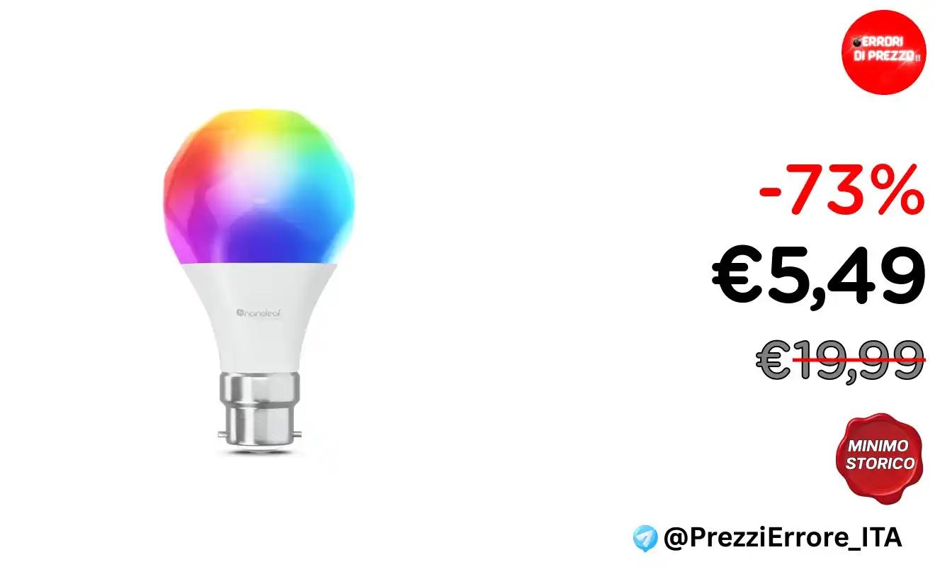 Image from ❌ERRORI DI PREZZO❌: *❌POSSIBILE ERRORE❌ Nanoleaf Matter Essentials Lampadina LED B22 RGBW...