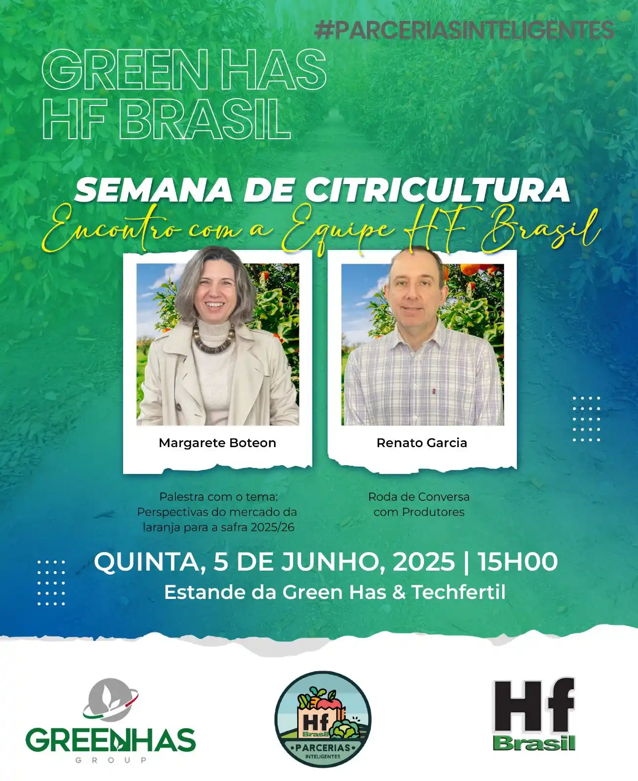 Image from HF Brasil: 🍊 *Projeto Citros na Expocitros 2025* 📍 Quarta, 05/06 – às 15h | Est...