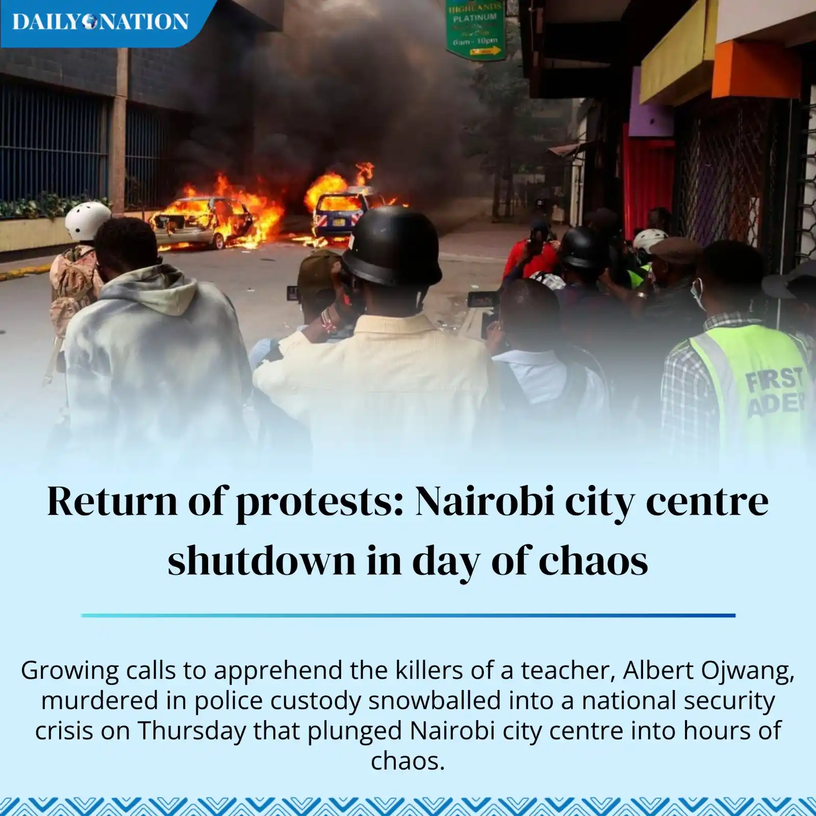 Image from Nation.Africa: Return of protests: Nairobi city centre shutdown in day of chaos https...