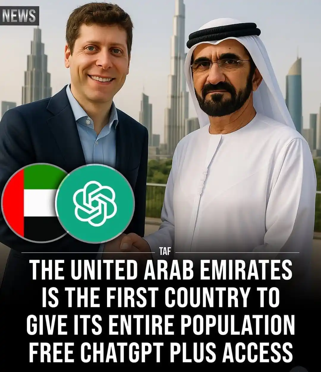 Image from CREATIVE ECONOMY (Crypto & AI IDEAS): The UAE just became the first country in the world to offer free ChatG...