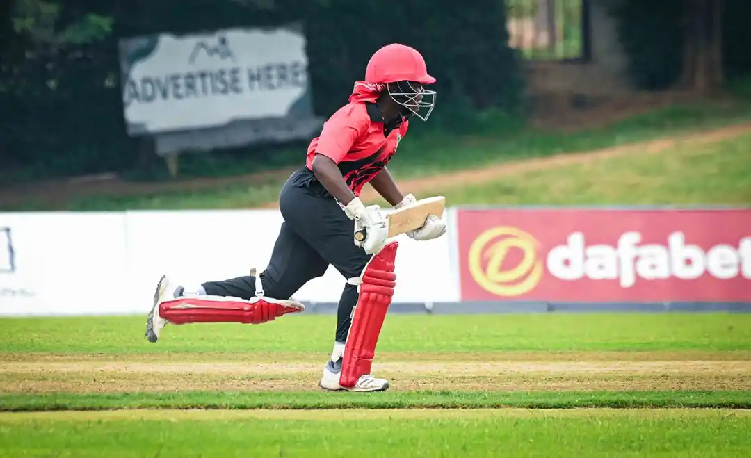 Image from Zimbabwe Cricket: 10 overs down and Zimbabwe Women's HPC are 30/4 (Chiyedza Dhururu 13...