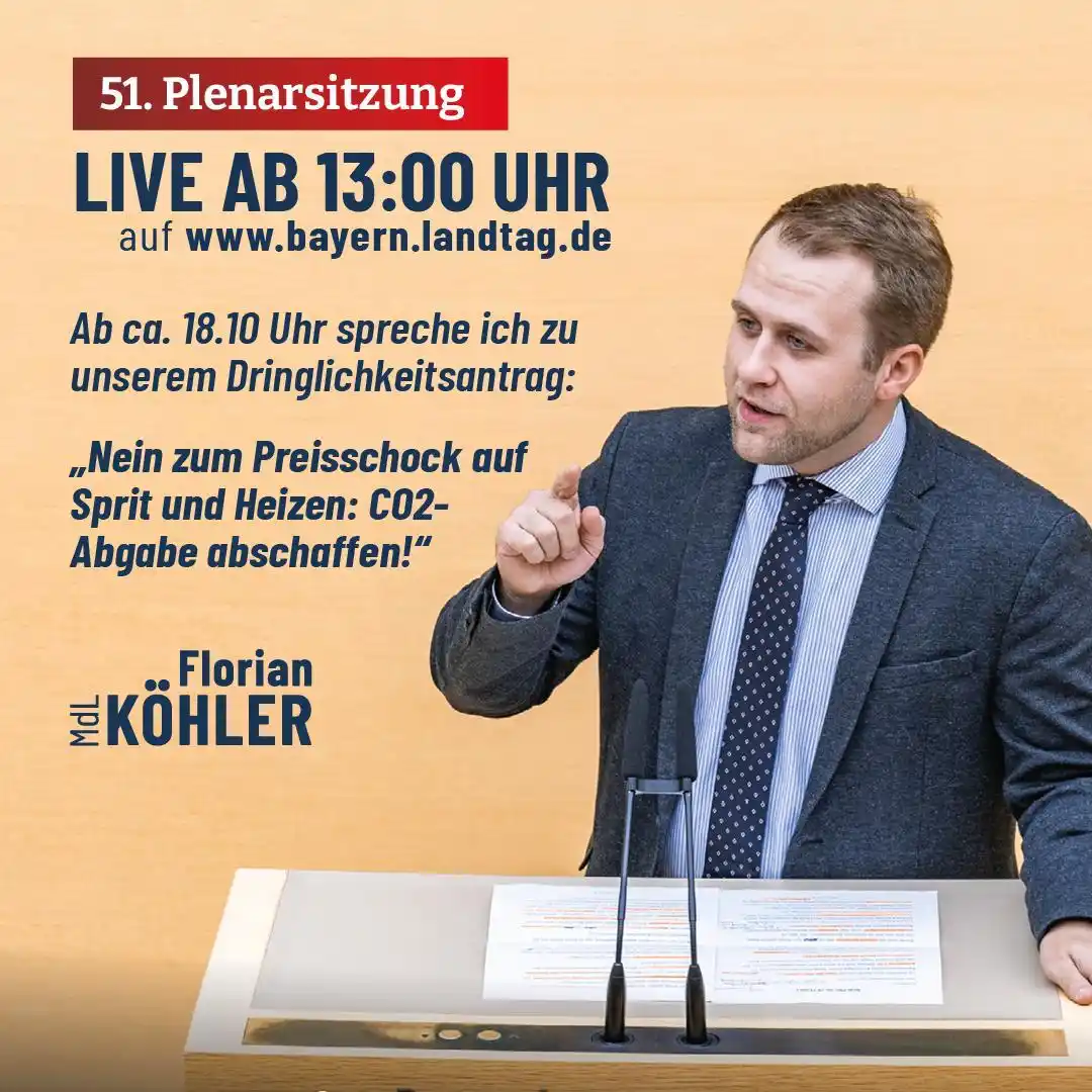 Image from FloKöhler | MdL: 51. Plenarsitzung des Bayerischen Landtags 🔴 Live ab 13:00 Uhr auf ww...