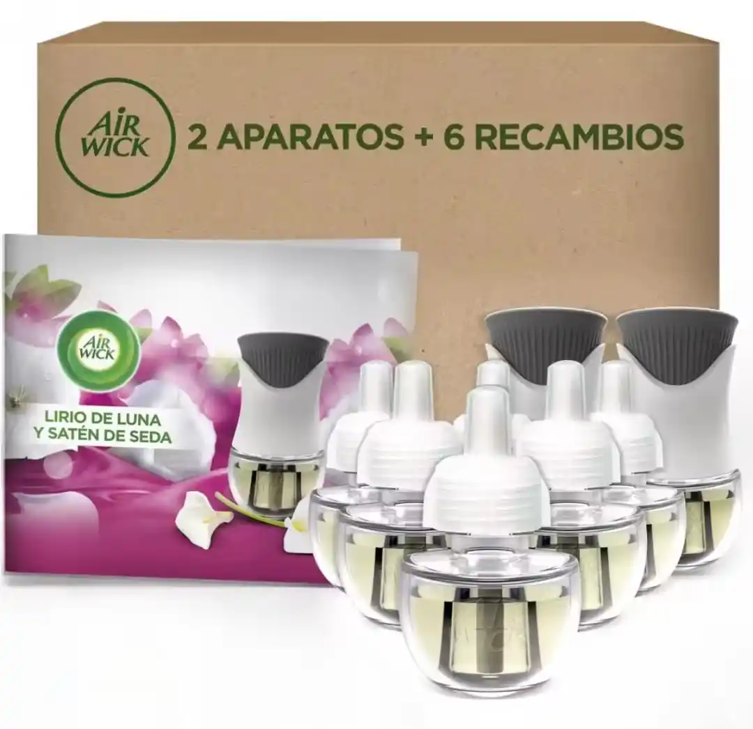 Image from CHOLLOS Compradoras: 🌸 Air Wick Ambientador electrico aroma lirio de luna. 2 aparatos + 6 ...