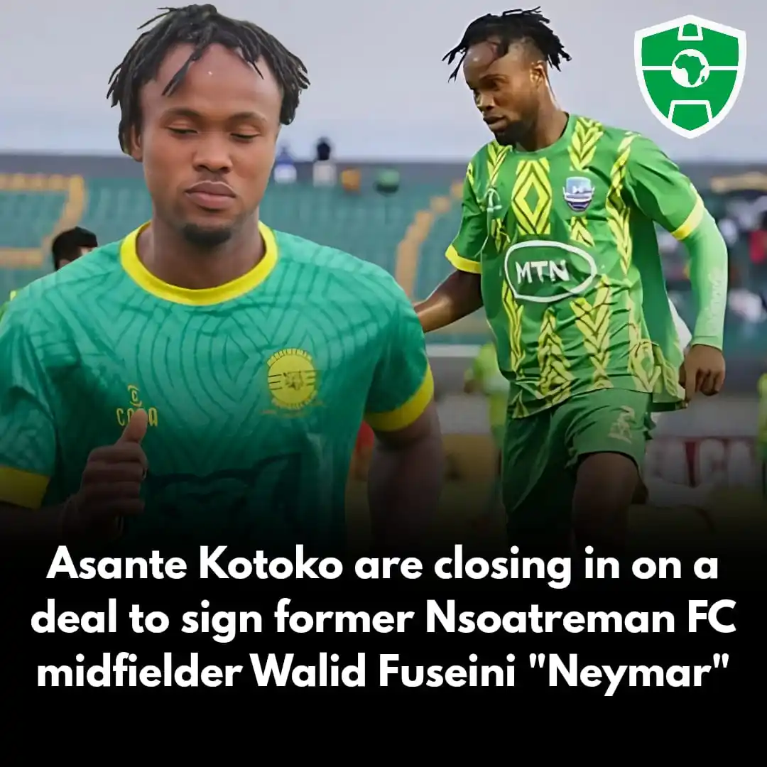 Image from Africa Soccer Zone 🟢⚪: 🚨 Asante Kotoko are closing in on a deal to sign former Nsoatreman FC...