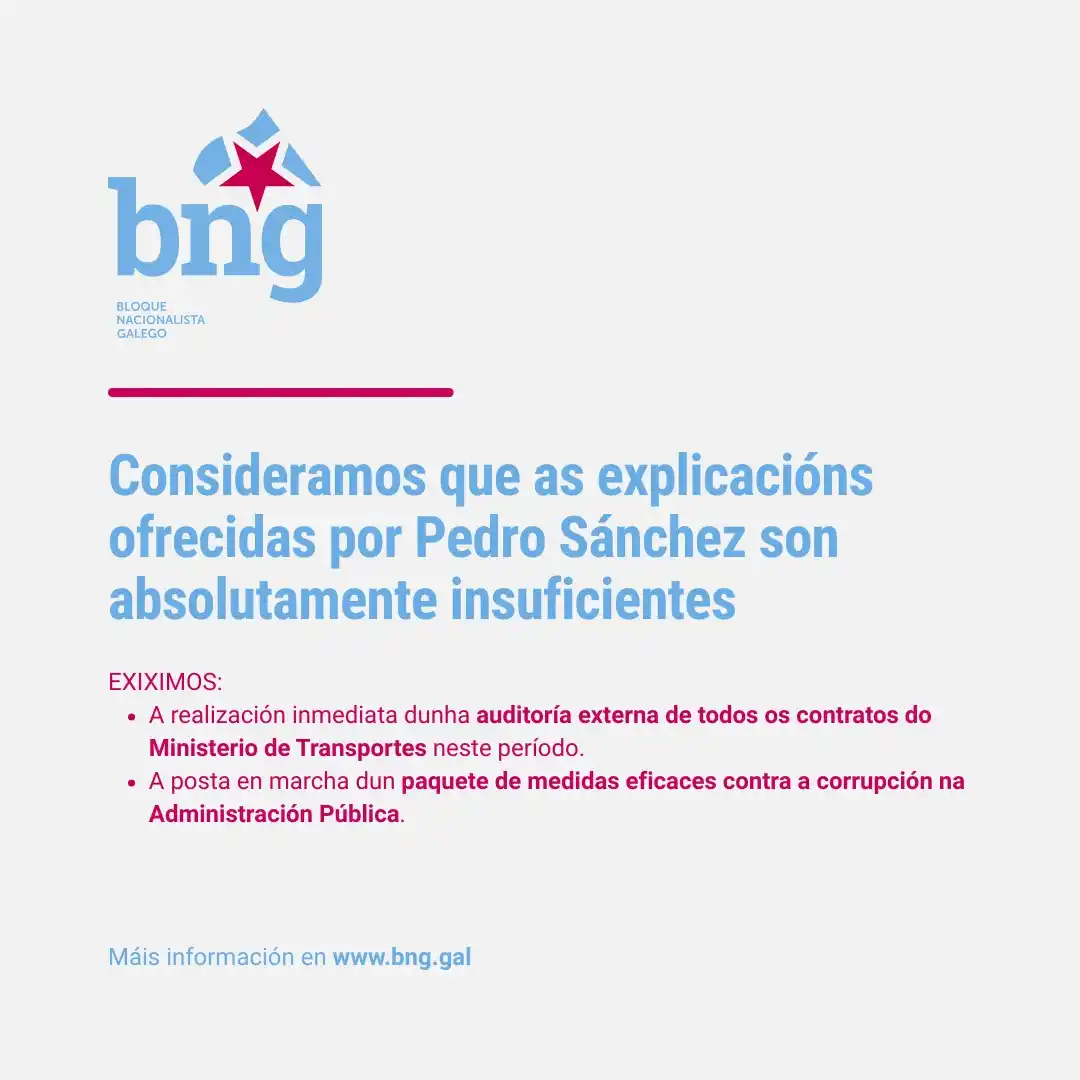 Image from BNG - Bloque Nacionalista Galego: ▶️ *BNG considera que as explicacións ofrecidas por Pedro Sánchez son ...