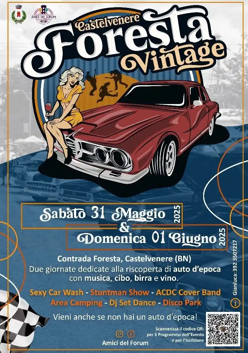 Image from Bikershotel.it - Motoraduni.it - Autoraduni.it - Motoitinerari.it - Bikersfood.it: *CASTELVENERE FORESTA VINTAGE* _31/05 - 01/06/2025 a Castelvenere, BN_...