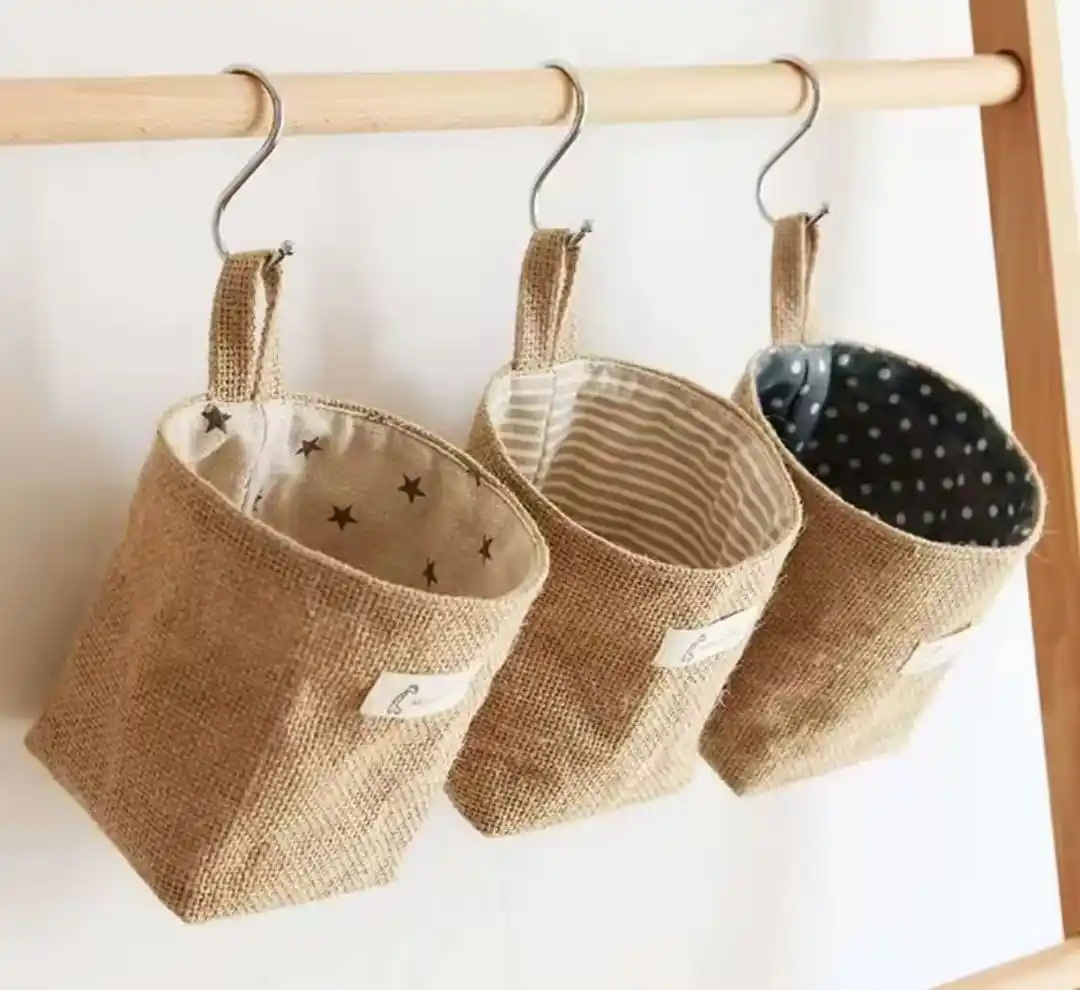 Image from CHOLLOS Compradoras: 🥰 Cestita de almacenamiento de algodón y lino para colgar. Son ideale...