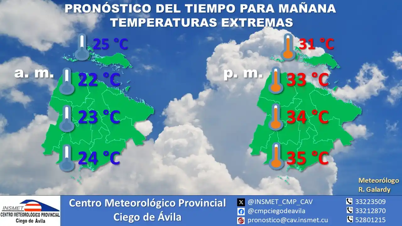 Image from Centro Meteorológico Provincial Ciego de Ávila: <a class="text-blue-500 hover:underline cursor-pointer" href="/hashtag...