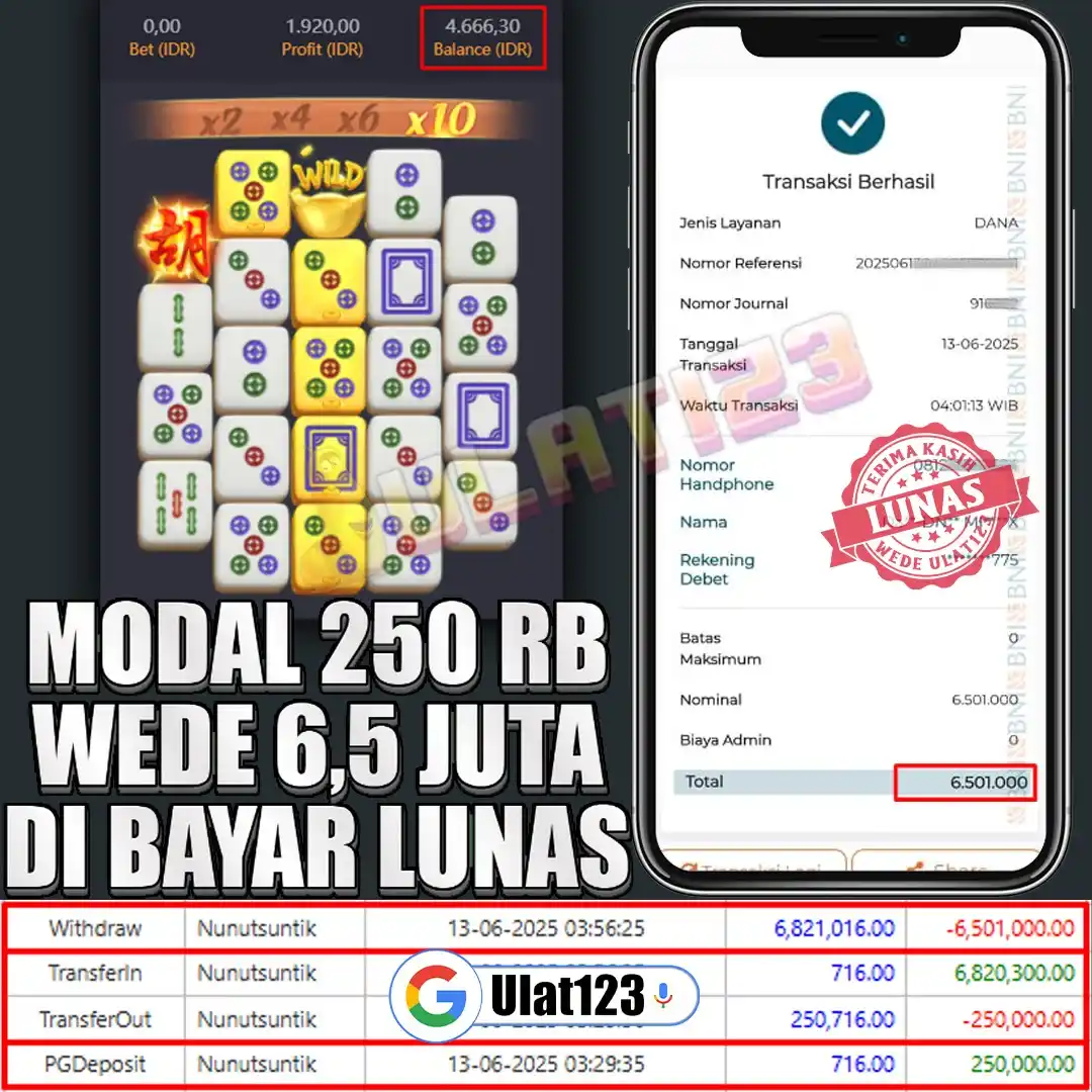 Image from SLOT GACOR 2025 : *Cuan Lagi Di PGSoft Ulat123*😍 *Modal 250 Rb Jackpot 6,5 Juta !*💰 *C...