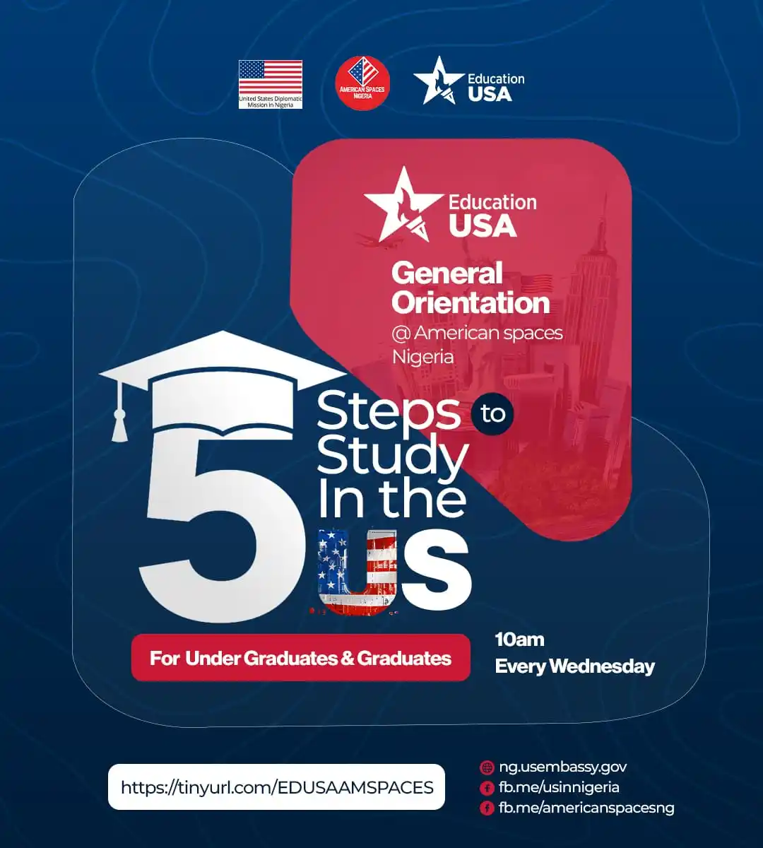 Image from American Spaces Nigeria: Dreaming of Studying in the U.S.? We invite you to join our EducationU...