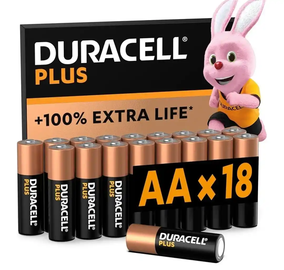 Image from CHOLLOS Compradoras: 🔋 Duracell Plus. Paquete de 18 pilas alcalinas AA. ✅ 7'64€  👉🏻 Amaz...
