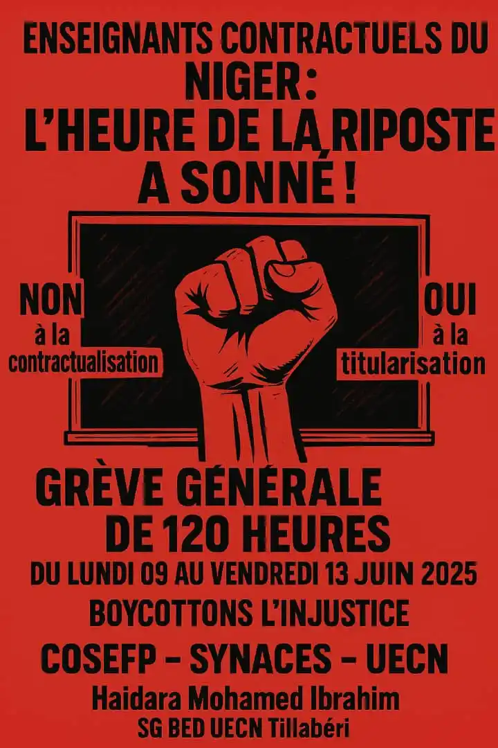 Image from Haïdara Mohamed Ibrahim: ENSEIGNANTS CONTRACTUELS DU NIGER : L’HEURE N’EST PLUS AUX DOUTES, MAI...